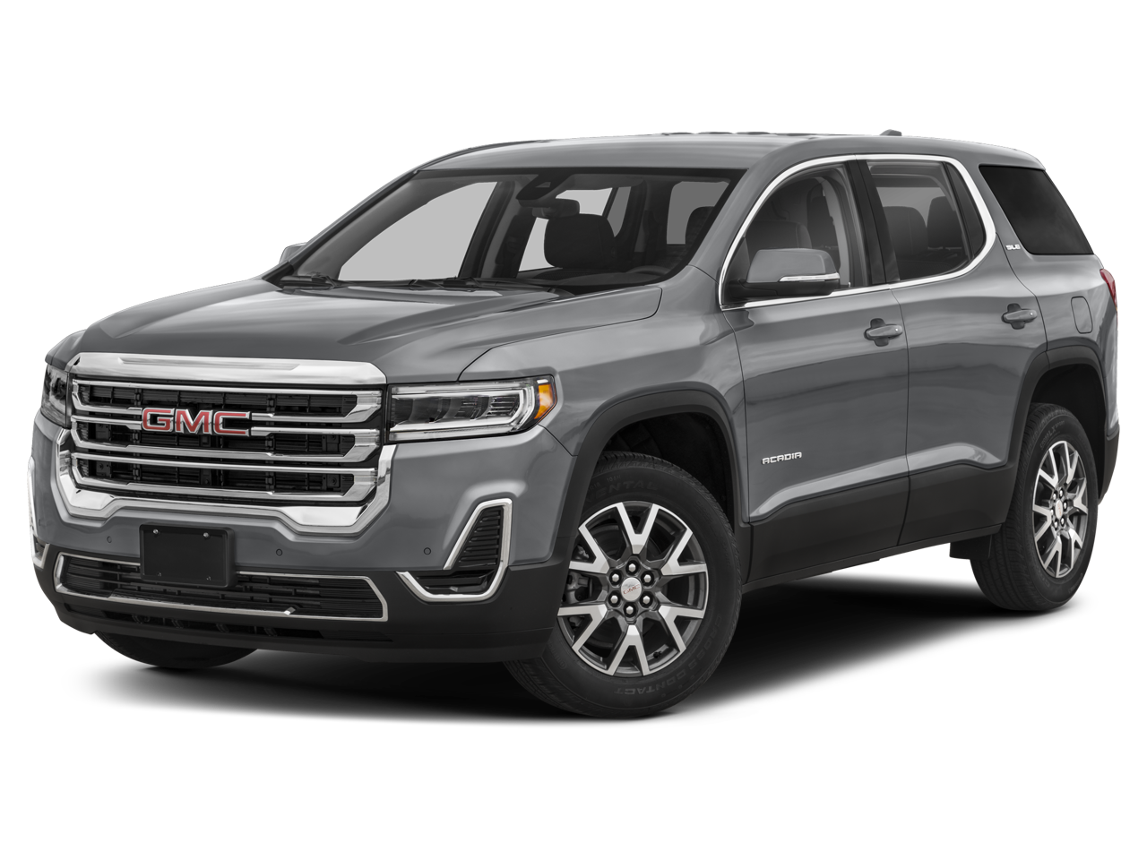 2023 GMC Acadia SLE in Summit White — front three-quarter view