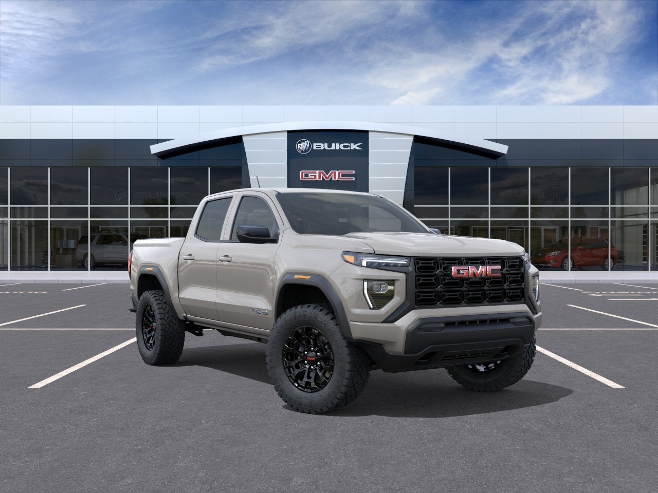 2026 GMC Canyon Elevation in Coastal Dune — front three-quarter view