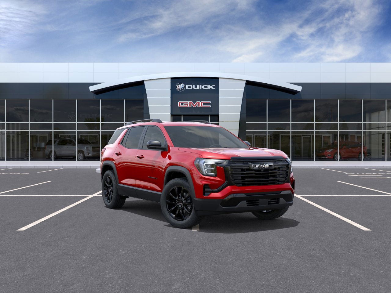 2026 GMC Terrain Elevation in Volcanic Red Tintcoat — front three-quarter view